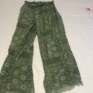 Green Flair Pants